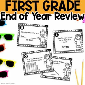 End of Year Task Cards for 1st Grade