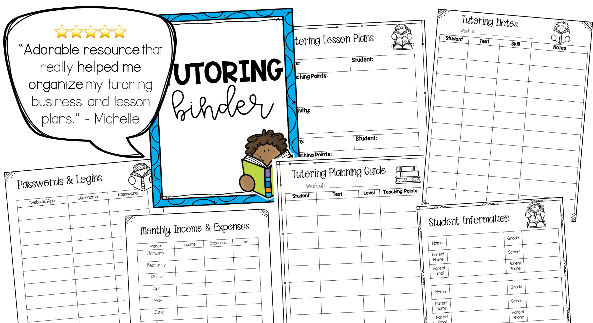 Editable Tutoring Binder